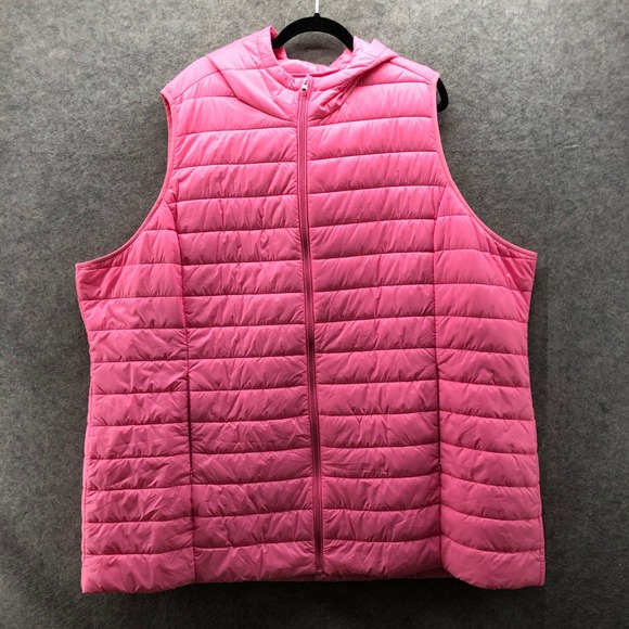 torrid Jackets & Blazers - Torrid Lightweight Pink Puffer Vest Womens 5X Zip Hooded Quilted Jacket